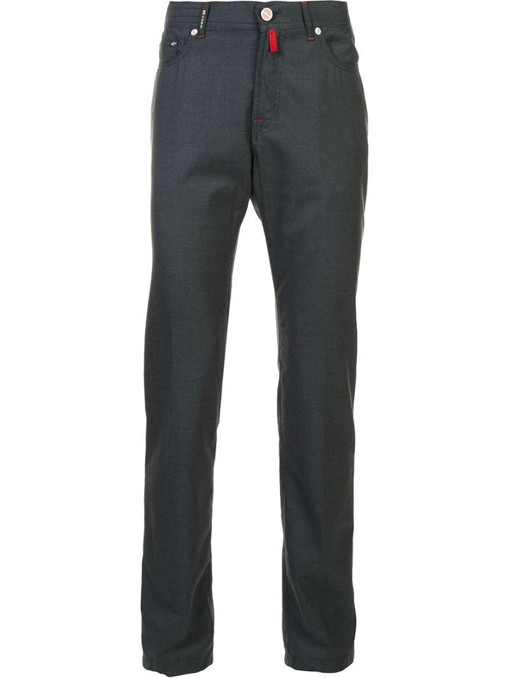 Kiton Tapered Trousers, Men's, Size: 40, Grey, Wool