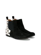 Pépé Kids Animal Print Zipped Boots - Black