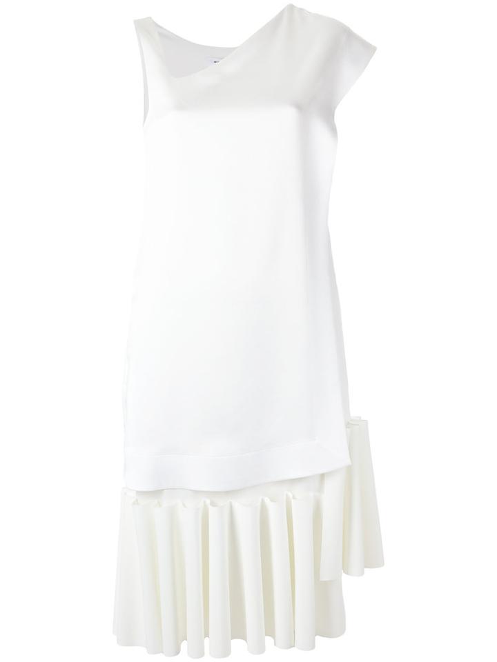 Gloria Coelho - V Neck Asymmetric Dress - Women - Polyester/spandex/elastane - M, White, Polyester/spandex/elastane