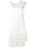 Gloria Coelho - V Neck Asymmetric Dress - Women - Polyester/spandex/elastane - M, White, Polyester/spandex/elastane