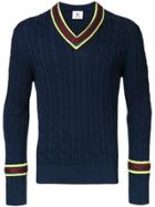 Kent & Curwen V-neck Jumper - Blue