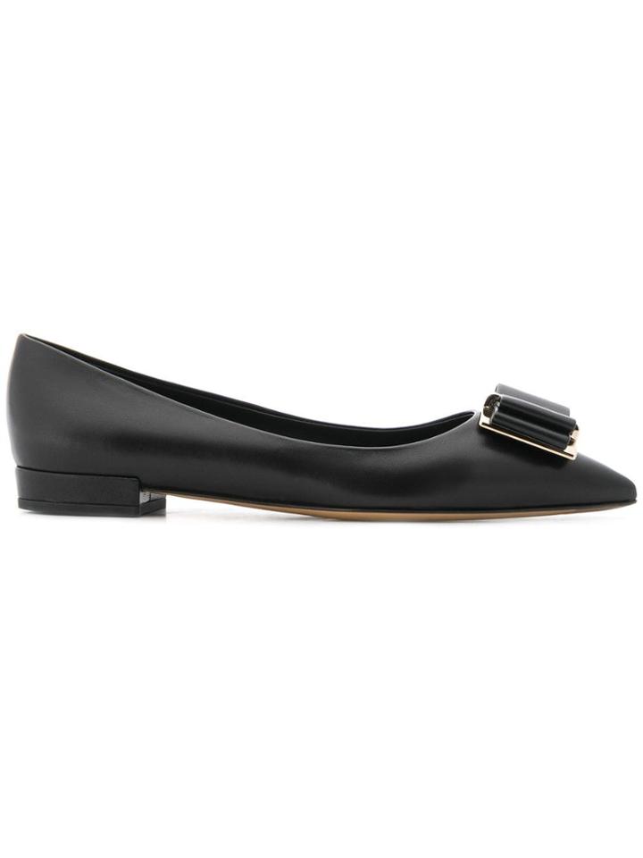 Salvatore Ferragamo Appliqué Ballerina Shoes - Black