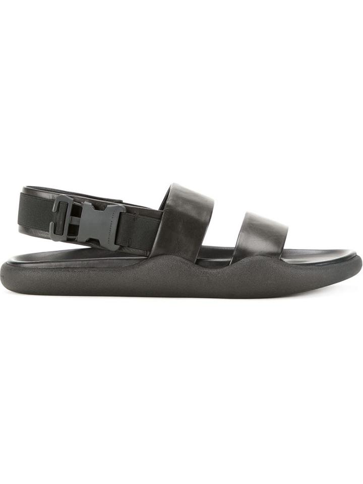 Christopher Kane Safety Buckle Sandals, Men's, Size: 40.5, Black, Calf Leather