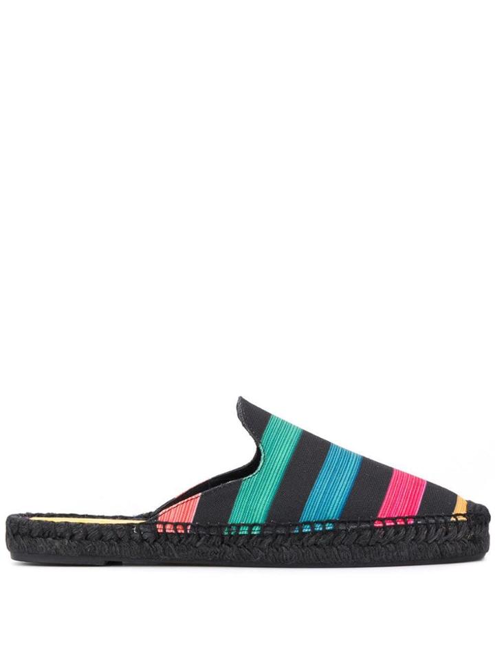 Paul Smith Striped Espadrille Mules - Black