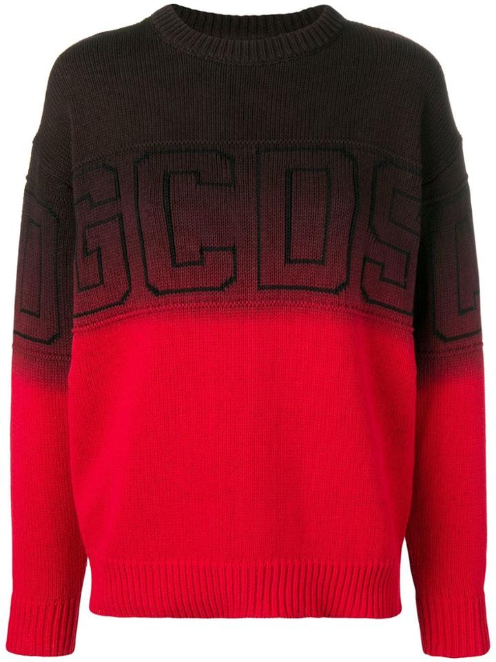 Gcds Colour Block Knit Sweater - Red