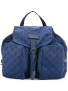 Gucci Vintage Gg Supreme Nylon Backpack - Blue