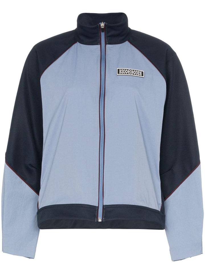 Ganni Block-colour Zipped Jacket - Blue