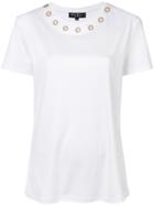 Salvatore Ferragamo Flower Studded T-shirt - White