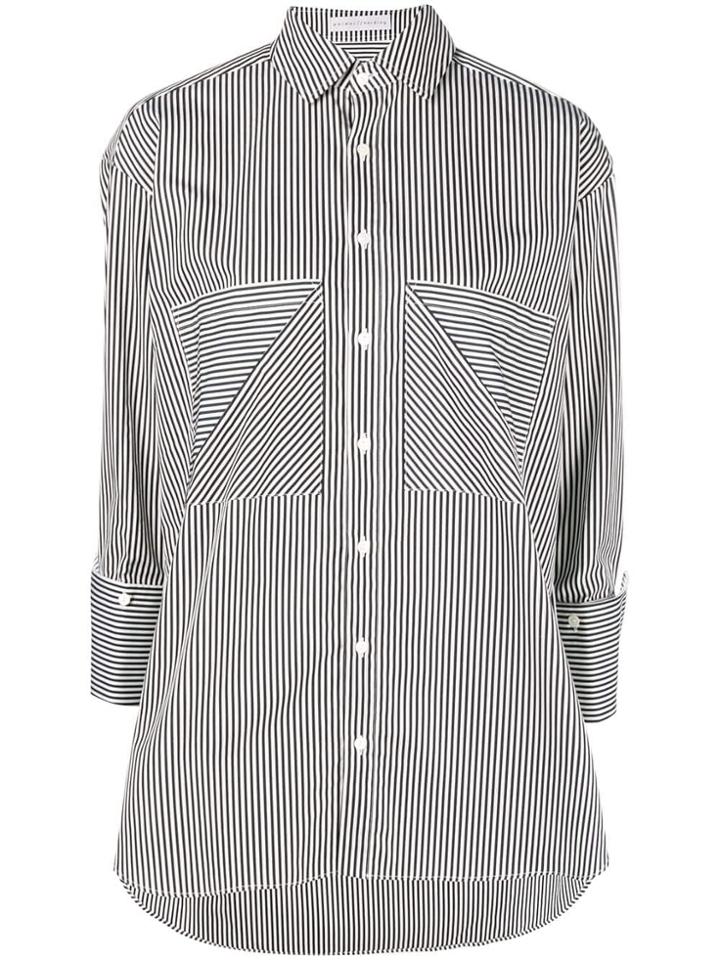 Palmer / Harding Pocket Detail Striped Shirt - Blue