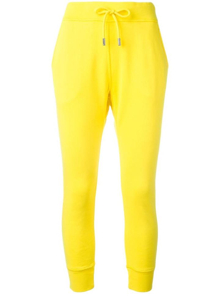 Dsquared2 Drinking Decal Track Pants, Women's, Size: Small, Yellow/orange, Cotton/spandex/elastane
