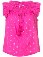 Figue Gianna Metallic Polka-dot Blouse - Pink & Purple