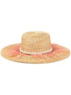 Laurence And Chico Feather Embellished Straw Hat - Brown