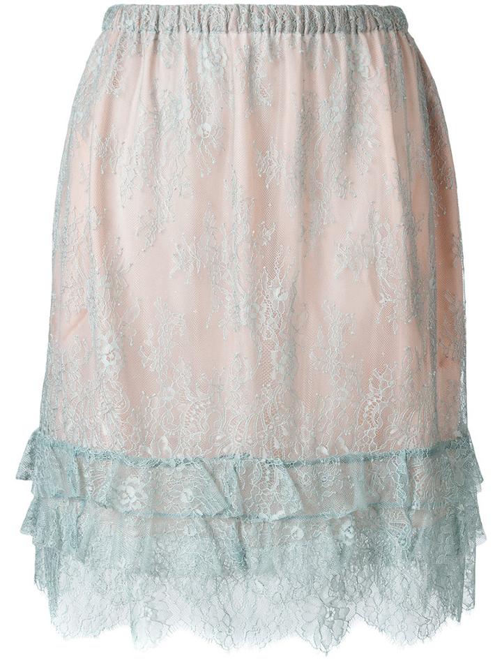 Philosophy Di Lorenzo Serafini Lace Skirt, Women's, Size: 40, Blue, Polyamide/polyester