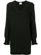 Dondup Frayed Hem Oversized Sweater - Black