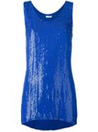 P.a.r.o.s.h. Sequin Embellished Tank Top, Women's, Size: Small, Blue, Viscose/pvc