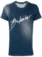 Balmain Signature Logo T-shirt - Blue