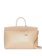 Burberry Extra Large Leather Society Top Handle Bag - Neutrals