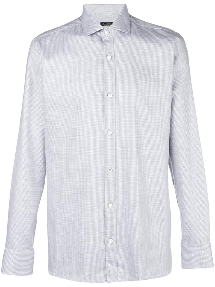 Z Zegna Micro Print Button-down Shirt - White