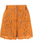 Nº21 Floral Lace Short Shorts - Orange
