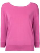 Le Ciel Bleu - Wide Neck Sweatshirt - Women - Polyester/rayon - 36, Pink/purple, Polyester/rayon