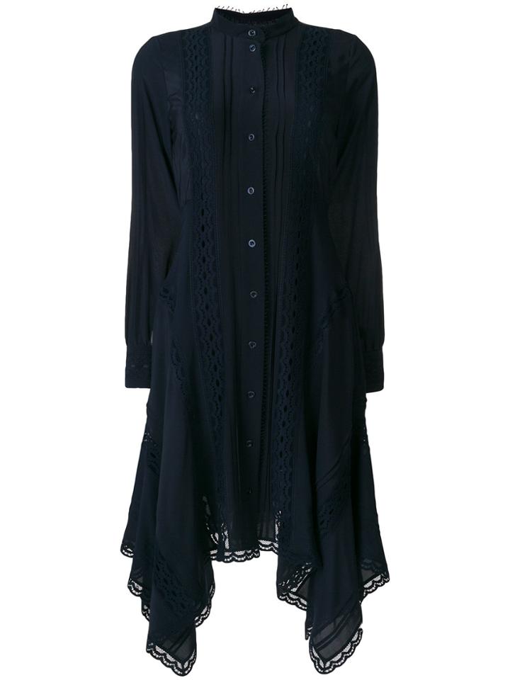 Chloé Handkerchief Hem Shirt Dress - Blue