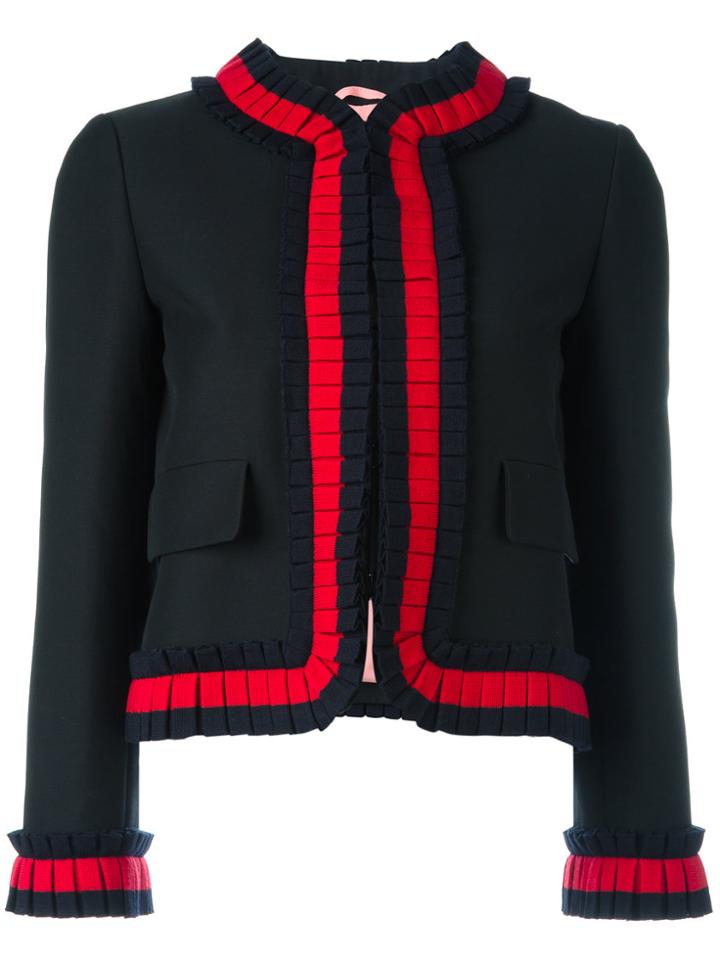 Gucci Cropped Web Trim Jacket - Black