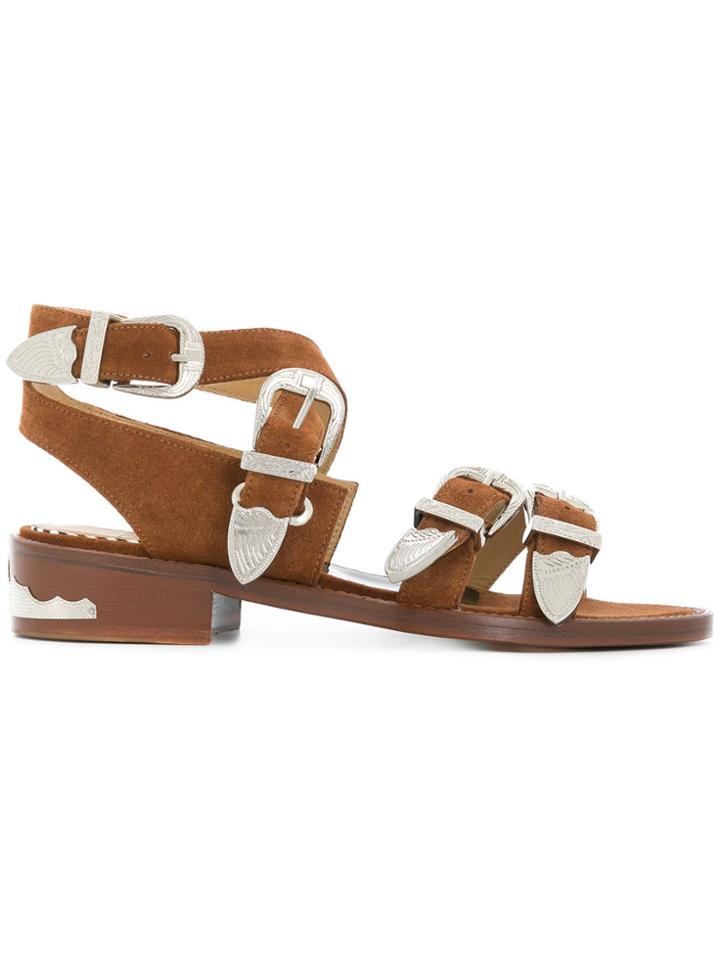 Toga Pulla Buckle Strap Sandals - Brown