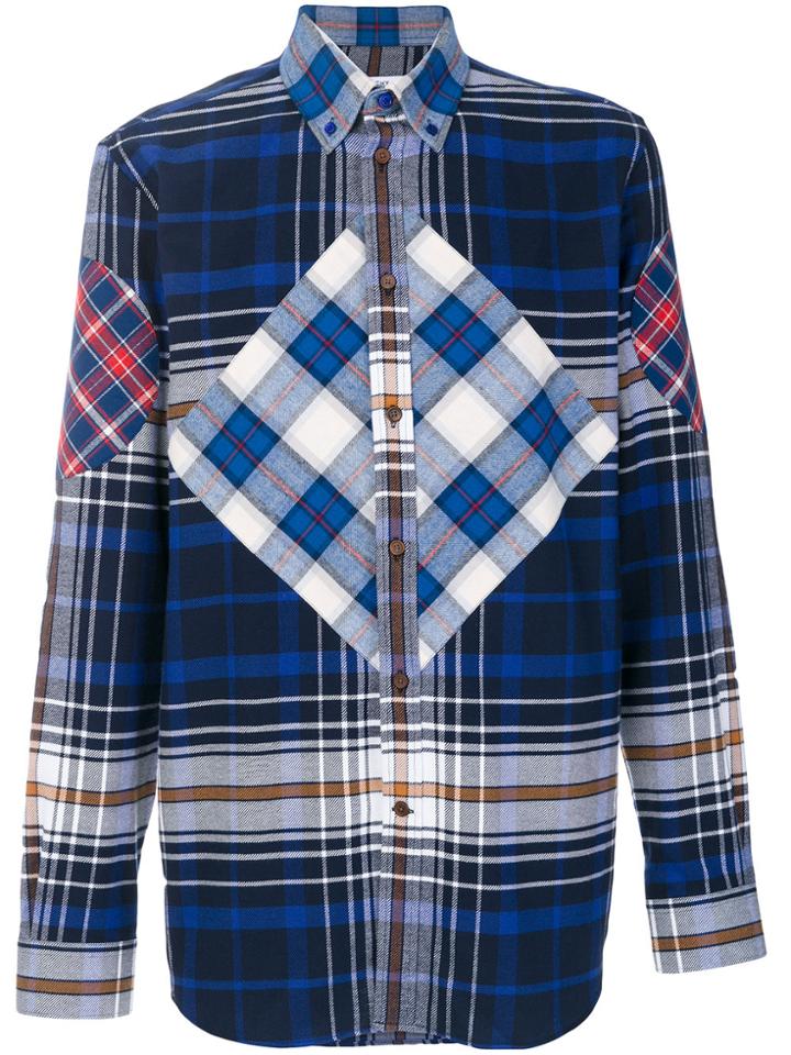 Givenchy Graphic Insert Tartan Shirt - Blue