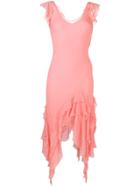 Christian Dior Vintage Frill Bias Cut Dress - Pink