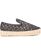Ash Xem Folgore Espadrilles, Women's, Size: 38, Black, Cotton/pvc/leather/rubber
