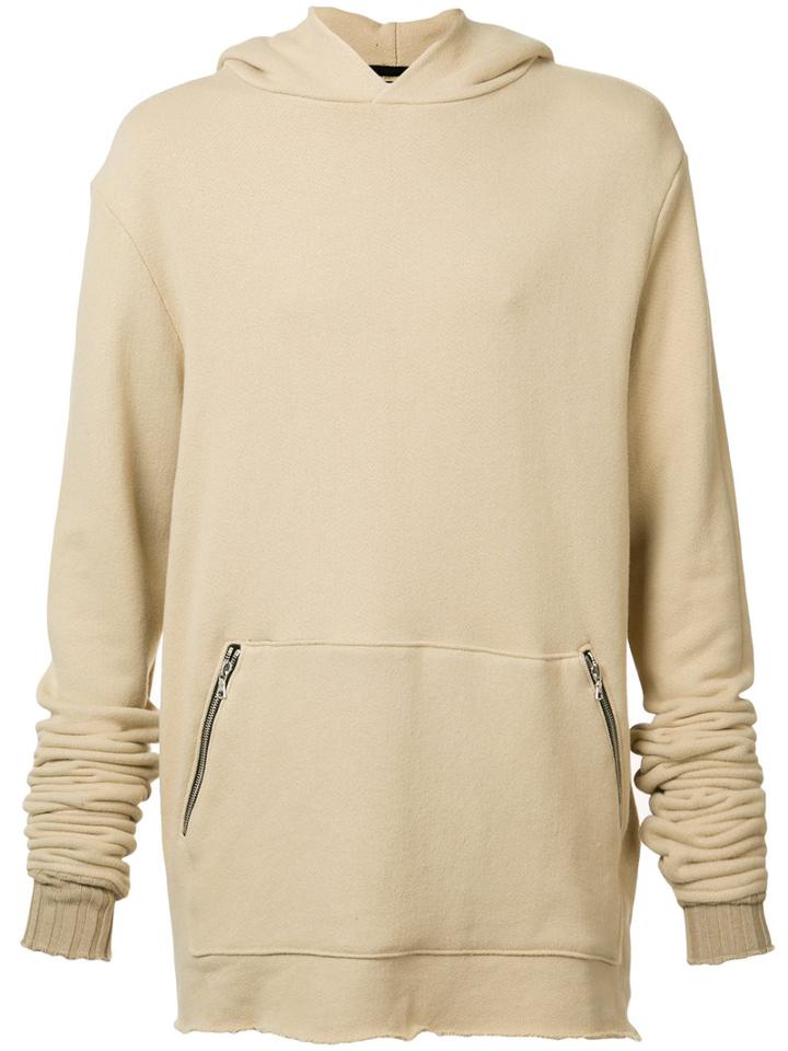 Amiri Zipped Kangaroo Pockets Hoodie, Size: Large, Nude/neutrals, Cotton
