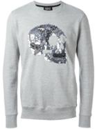 Markus Lupfer Sequin Skull Sweatshirt, Men's, Size: M, Grey, Cotton