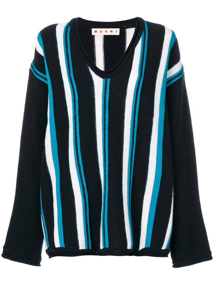 Marni Oversized Striped Sweater - Blue
