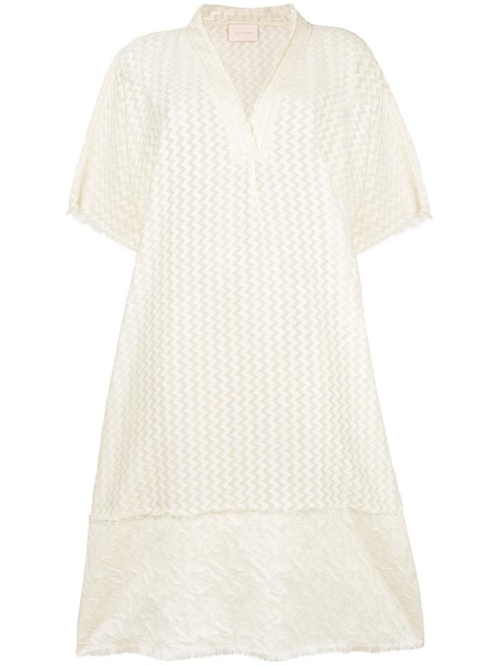 Tara Matthews Lumio Zigzag-print Beach Dress - White
