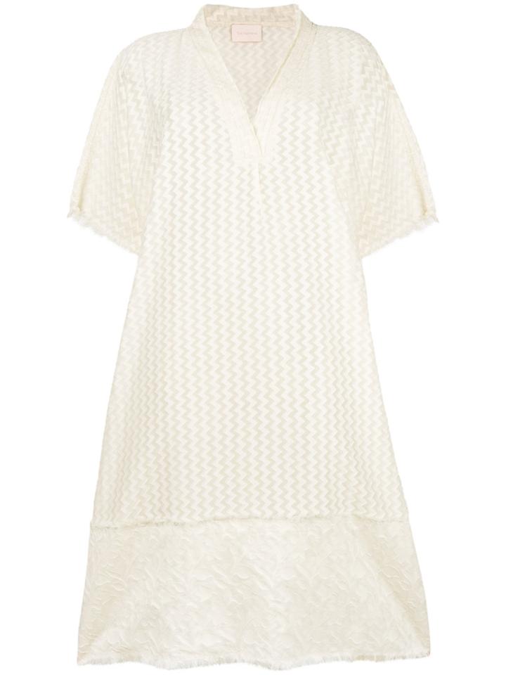 Tara Matthews Lumio Zigzag-print Beach Dress - White