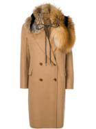 Ermanno Scervino Long Sleeved Tie Collar Coat - Brown