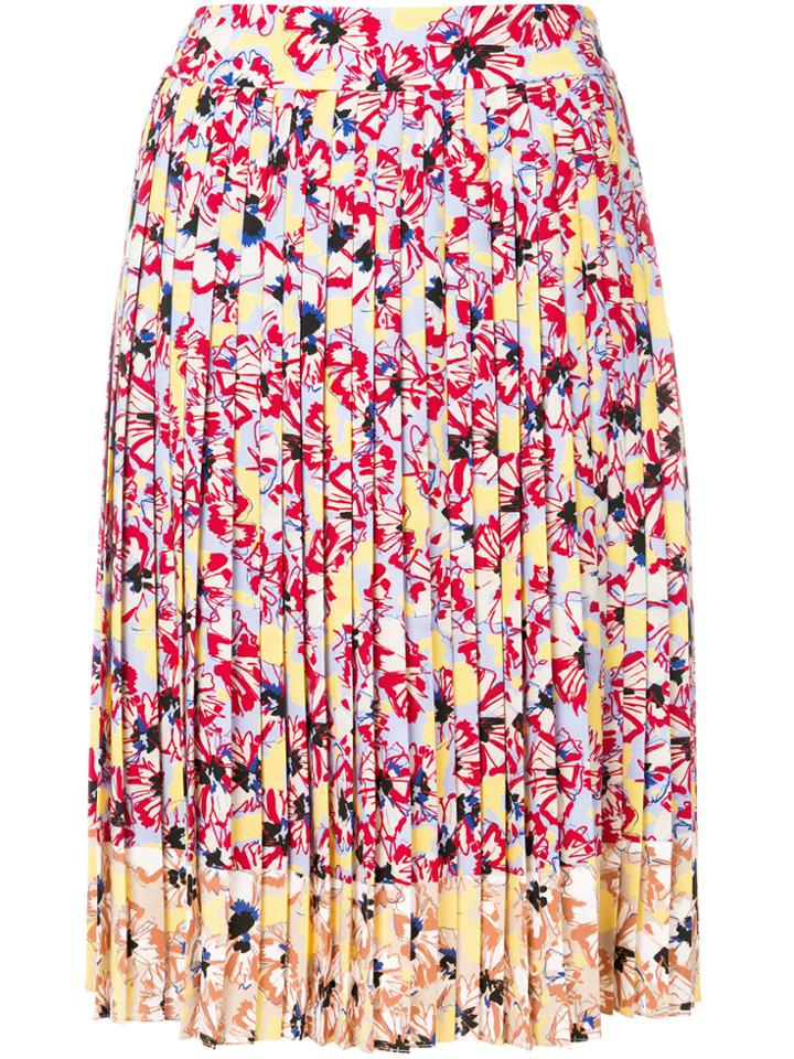 Jil Sander Navy Floral Midi Skirt - Multicolour