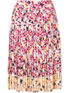 Jil Sander Navy Floral Midi Skirt - Multicolour