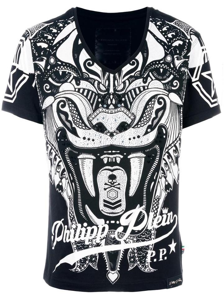 Philipp Plein Embellished T-shirt, Men's, Size: Xl, Black, Cotton