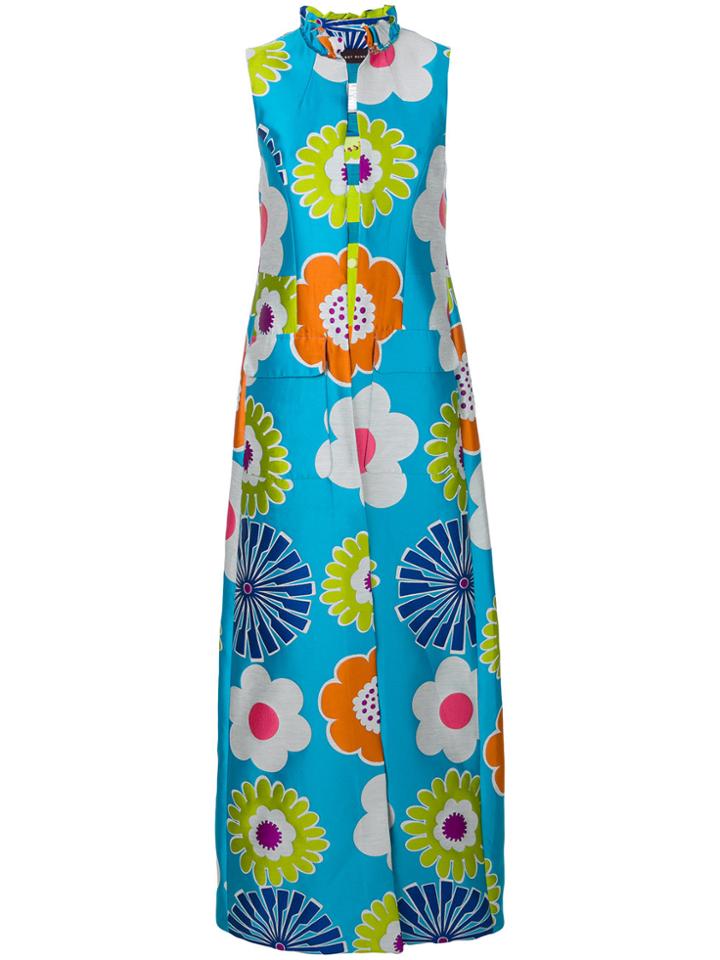 Talbot Runhof Floral Sleeveless Gown - Blue