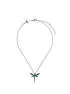 Anapsara 18kt Rhodium Plated White Gold Dragonfly Pendant Necklace -