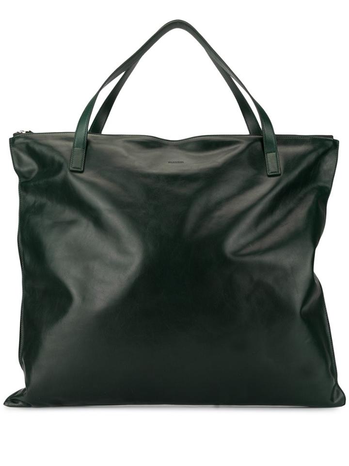 Jil Sander Large Square Tote - Green