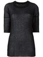 Joseph Rib Knit Top, Women's, Size: L, Black, Cotton/polyamide