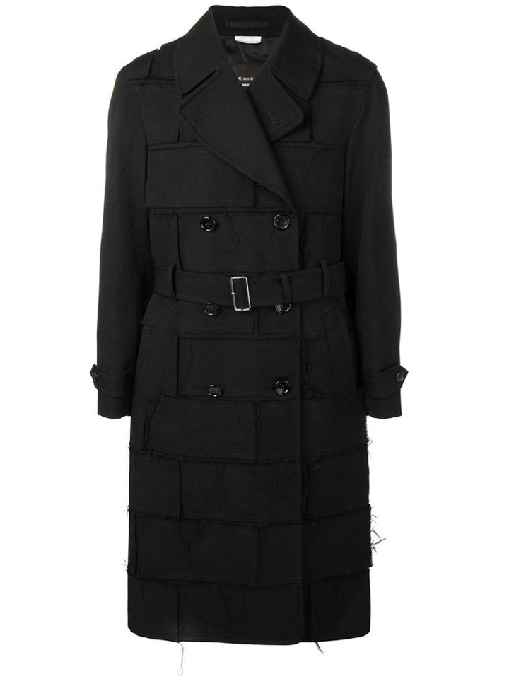 Comme Des Garçons Homme Plus Patterned Double-breasted Coat - Black