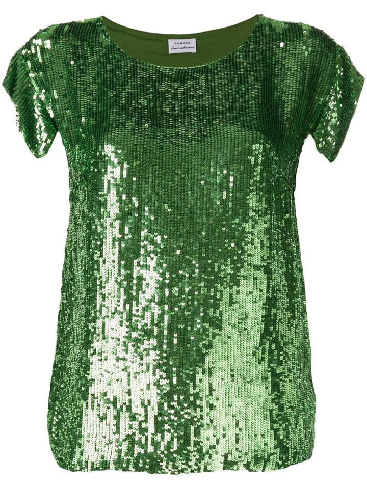 P.a.r.o.s.h. Green Sequin Topshr