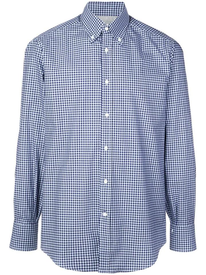 Brunello Cucinelli Checked Button-down Shirt - Blue
