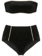 Adriana Degreas Hot Pants Velvet Bikini Set - Black