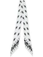 Rockins Black Eyes On Skinny Scarf - White