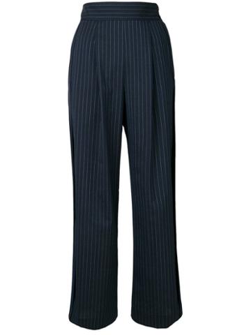 Sueundercover Pinstripe Pleated Trousers - Blue