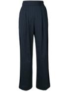 Sueundercover Pinstripe Pleated Trousers - Blue